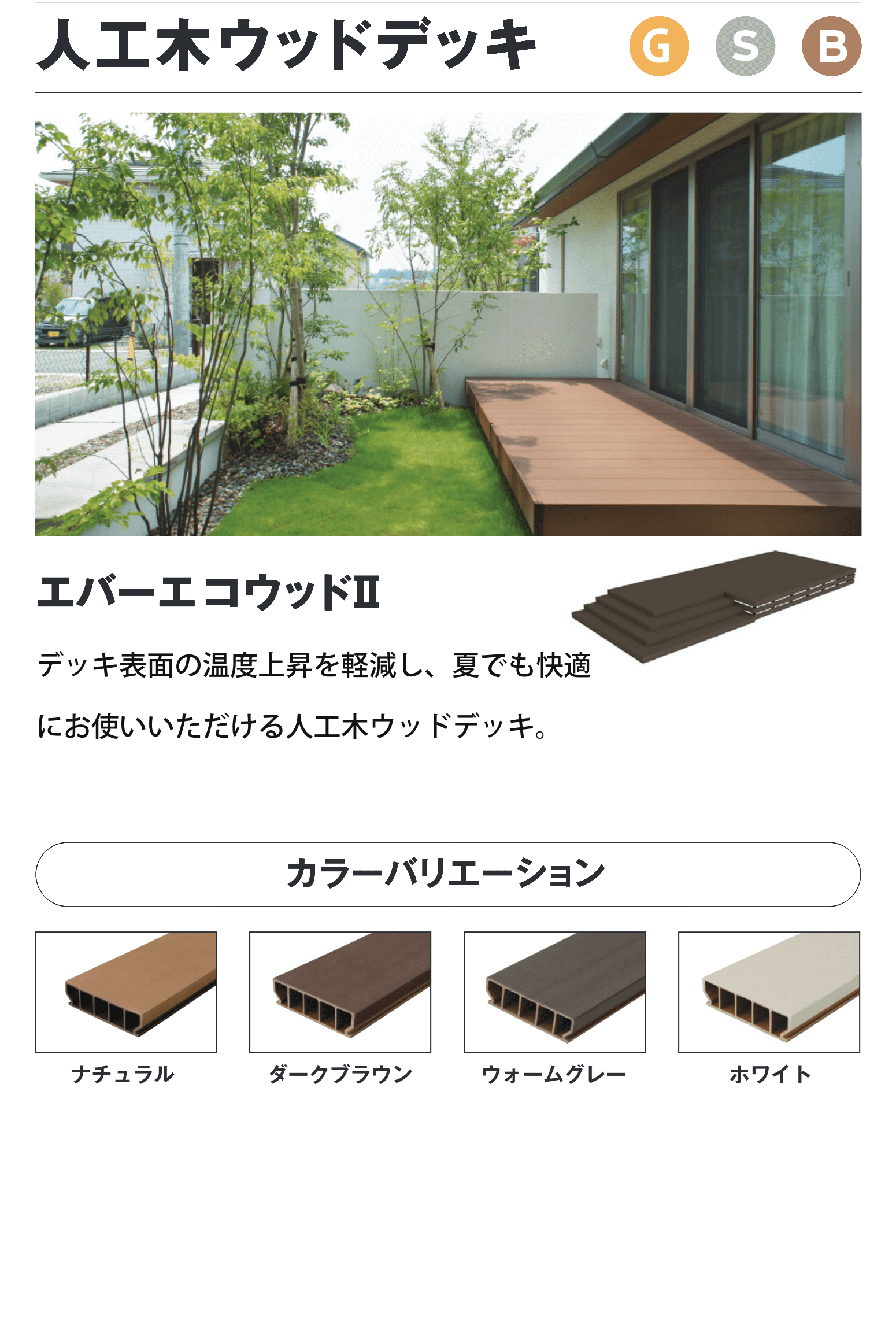 人工木ウッドデッキ エバーエコウッドⅡ